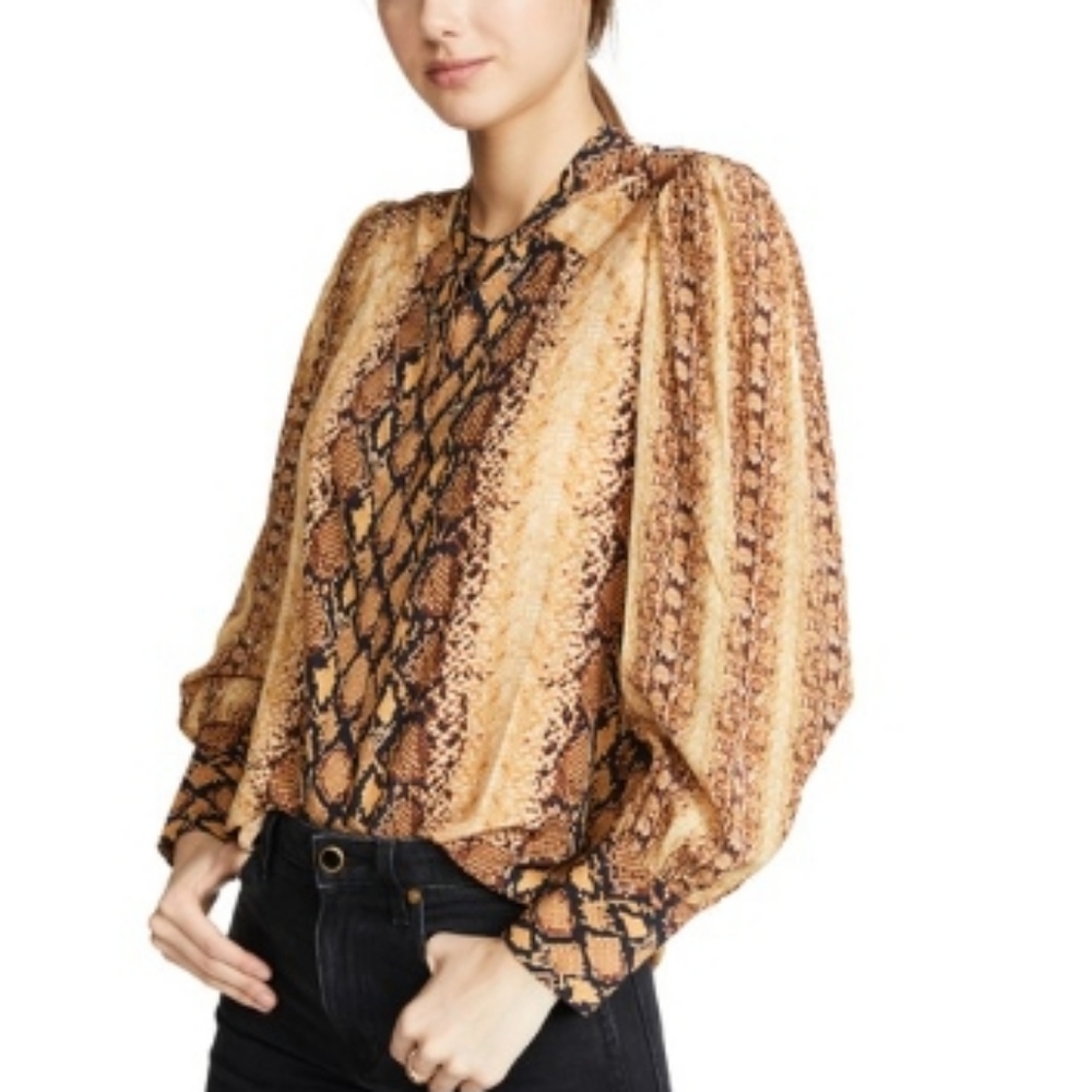 Joie Viscose Blouse Snakeskin Print